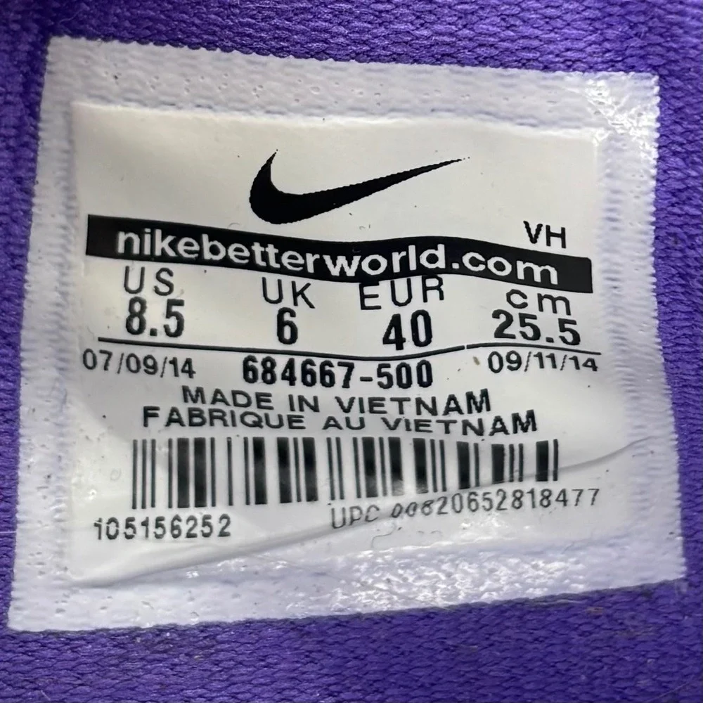Nike‎ FS Lite Run 2 Womens 8.5 Purple Teal Running Shoes 684667-500
